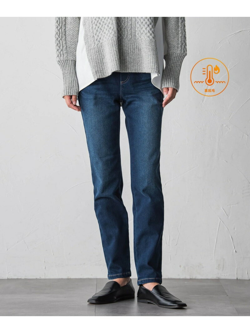 【WEB限定】"あたたか美脚"裏起毛デニム la.f... ラ・エフ パンツ その他のパンツ ブラック ネイビー【送料無料】[Rakuten Fashion]