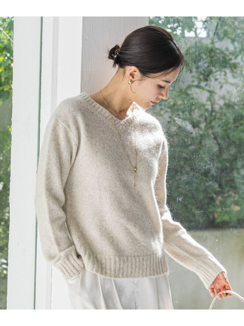 スパンコールラメVネックニット≪洗える≫ LAUTREAMONT ロートレアモン トップス ニット グリーン ホワイト パープル ベージュ【送料無料】[Rakuten Fashion]