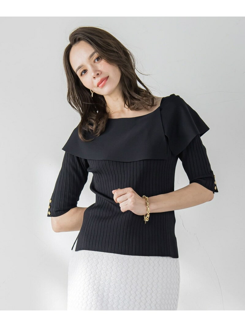 Rakuten - 【SALE／40%OFF】オフショルダーリブニット≪手洗い可能≫ Viaggio Blu ビアッジョブルー トップス ニット ブラック ホワイト ブルー【RBA_E】【送料無料】[Rakuten Fashion]