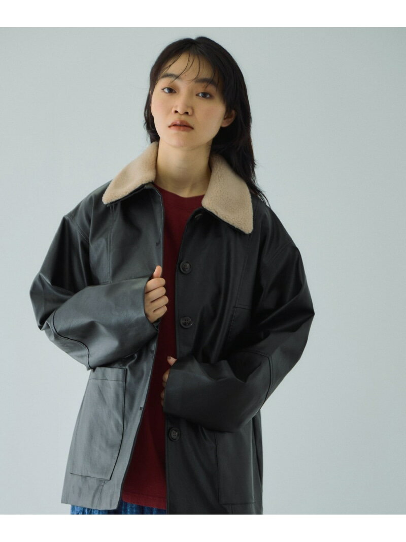 【SALE／40%OFF】ボアカラーフェイクレザーブルゾン VICKY ビッキー ジャケット・アウター テーラードジャケット・ブレザー ブラック ホワイト【RBA_E】【送料無料】[Rakuten Fashion] 3