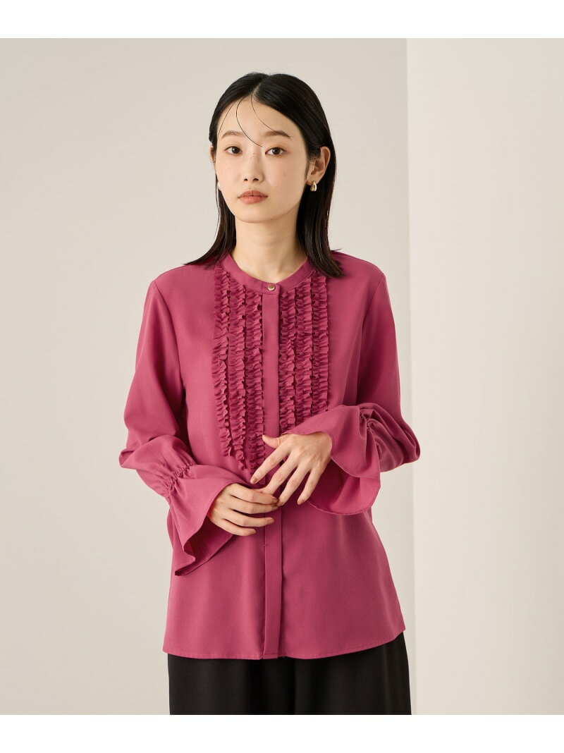 【SALE／15%OFF】ポライトジョーゼットフリルブラウス≪手洗い可能≫ ketty ケティ トップス シャツ・ブラウス ピンク ホワイト ネイビー【RBA_E】【送料無料】[Rakuten Fashion]