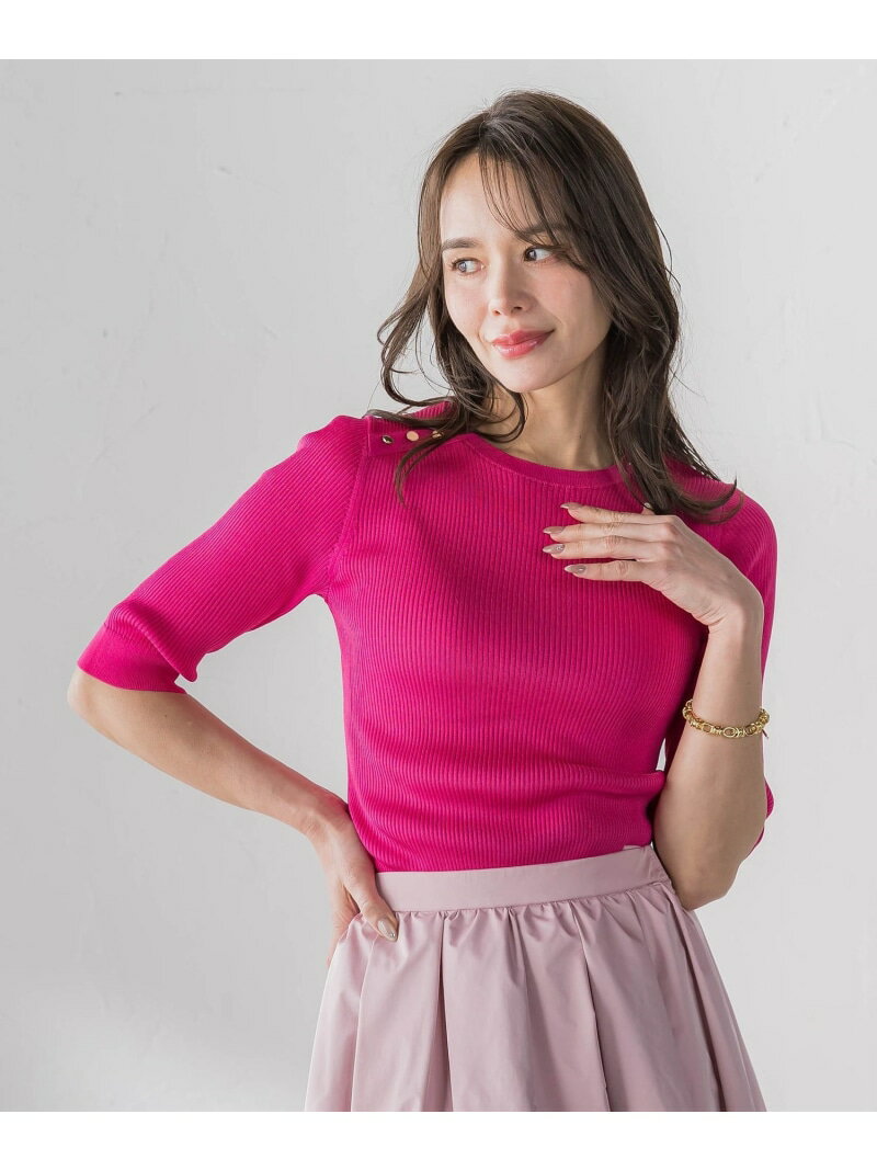 Rakuten - 【SALE／10%OFF】LUCINDAリブニット Viaggio Blu ビアッジョブルー トップス ニット ピンク ホワイト ネイビー グリーン ベージュ ブルー【RBA_E】【送料無料】[Rakuten Fashion]