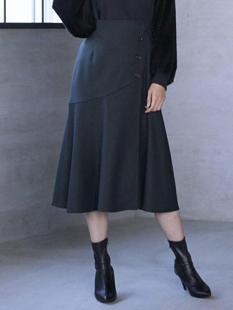 【SALE／50%OFF】NEWサスペンダー付スカート QUEENS COURT クイーンズコート スカート ロングスカート ブラック グリーン ブラウン【RBA_E】【送料無料】[Rakuten Fashion]