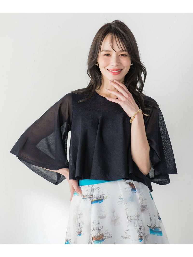 ラッフルニット Viaggio Blu ビアッジョブルー トップス ニット イエロー ネイビー シルバー【送料無料】[Rakuten Fashion]