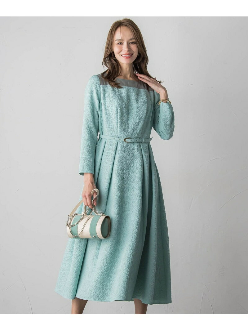 Rakuten - 【SALE／40%OFF】フクレジャガードワンピース Viaggio Blu ビアッジョブルー ワンピース・ドレス ワンピース グリーン ネイビー【RBA_E】【送料無料】[Rakuten Fashion]