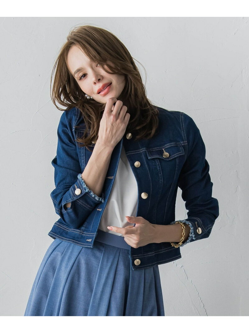 ストレッチデニムGジャン Viaggio Blu ビアッジョブルー ジャケット・アウター テーラードジャケット・ブレザー ネイビー ブルー【送料無料】[Rakuten Fashion]