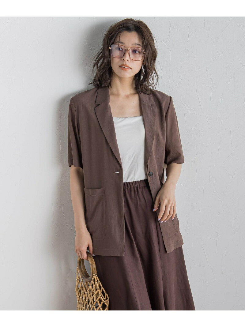 Rakuten - 【SALE／30%OFF】TR強撚気流染めジャケット≪手洗い可能≫ Droite lautreamont ドロワット・ロートレアモン ジャケット・アウター テーラードジャケット・ブレザー ブラウン ホワイト ブラック【RBA_E】【送料無料】[Rakuten Fashion]