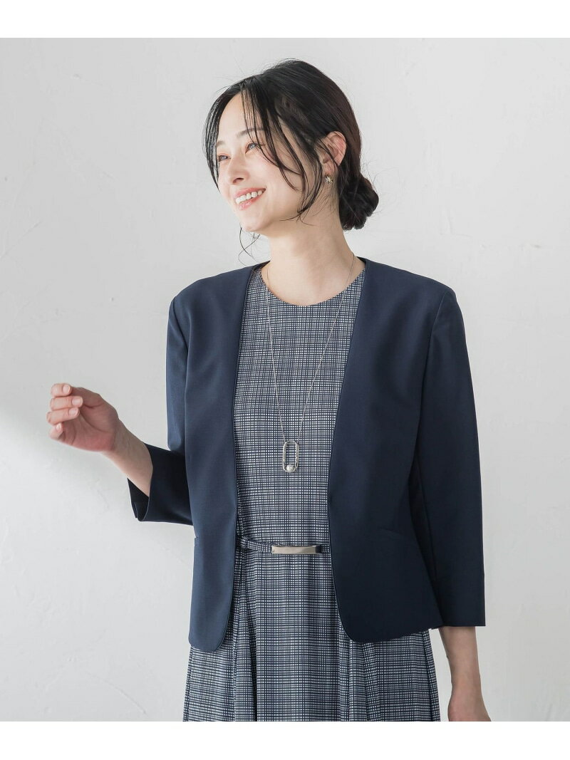 Rakuten - ジャージーノーカラージャケット LAUTREAMONT ロートレアモン ジャケット・アウター テーラードジャケット・ブレザー ネイビー ホワイト【送料無料】[Rakuten Fashion]
