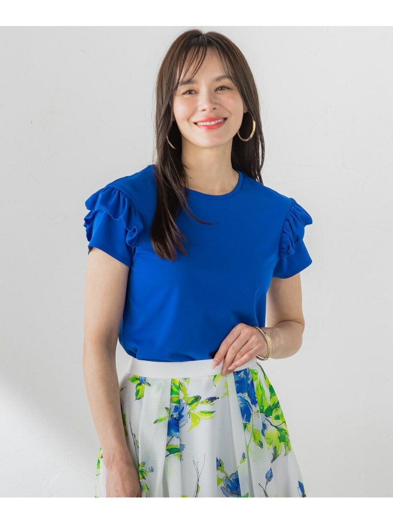 Rakuten - 【WEB限定】ショルダーフリルカットソー Viaggio Blu ビアッジョブルー トップス カットソー・Tシャツ イエロー ピンク ホワイト ブルー ネイビー【送料無料】[Rakuten Fashion]