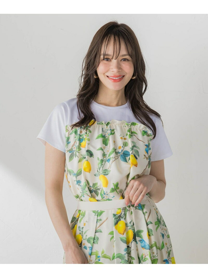 レモン切り替えカットソー Viaggio Blu ビアッジョブルー トップス カットソー・Tシャツ ベージュ ネイビー