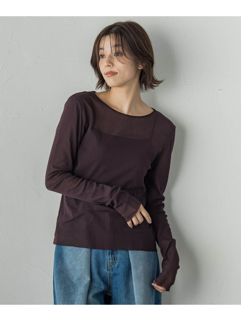 Rakuten - 【SALE／15%OFF】コットンサラチュールカットソー≪手洗い可能≫ Droite lautreamont ドロワット・ロートレアモン トップス ニット ブラック ブラウン ホワイト【RBA_E】【送料無料】[Rakuten Fashion]