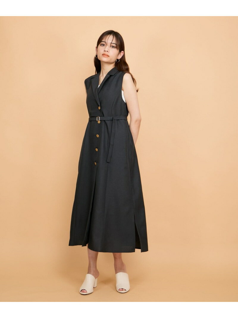 【SALE／50%OFF】リネンライクシャンブレージレワンピース≪手洗い可能≫ QUEENS COURT クイーンズコート ワンピース・ドレス ワンピース ネイビー ベージュ【RBA_E】【送料無料】[Rakuten Fashion]