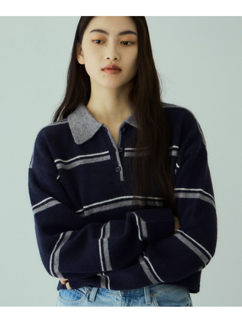 Rakuten - 【SALE／30%OFF】MIXボーダーポロニットプルオーバー VICKY ビッキー トップス ニット グレー ブラウン ネイビー【RBA_E】【送料無料】[Rakuten Fashion]