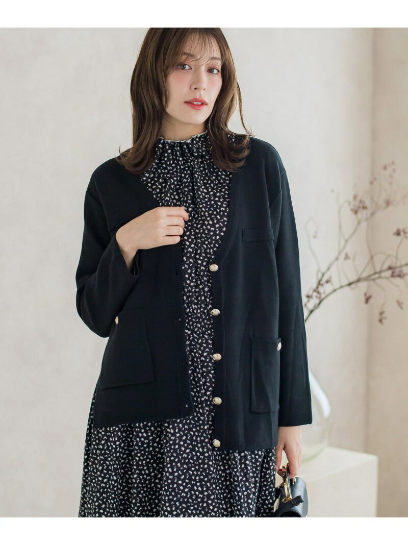 コットンライクミドルVCD≪手洗い可能≫ ketty ケティ トップス カーディガン ブラック レッド ネイビー ブラウン【送料無料】[Rakuten Fashion]