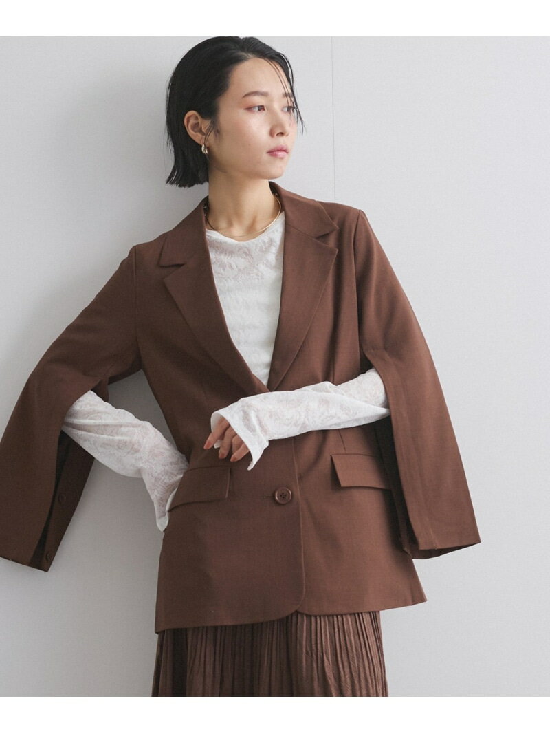 Rakuten - 【SALE／50%OFF】スリーブスリットテーラードジャケット≪手洗い可能≫ ketty ケティ ジャケット・アウター テーラードジャケット・ブレザー ネイビー ブラウン ベージュ【RBA_E】【送料無料】[Rakuten Fashion]