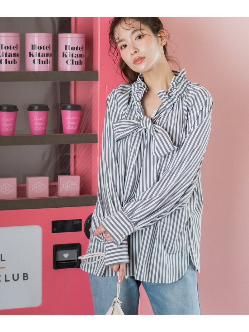 【SALE／10%OFF】【春のワードローブにプラスしたい!】ボウタイブラウス《手洗い可能》 VICKY ビッキー トップス シャツ・ブラウス ホワイト ブラック ブルー イエロー オレンジ【RBA_E】【先行予約】*【送料無料】[Rakuten Fashion]のサムネイル