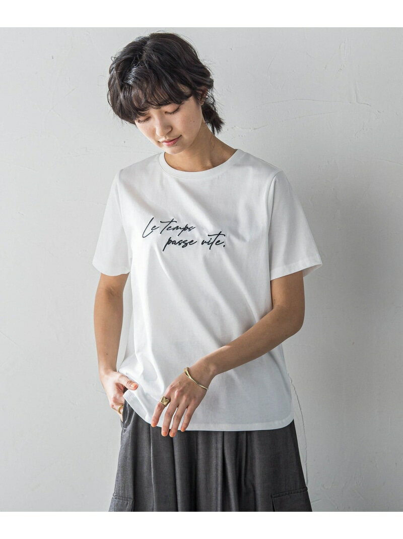 【SALE／10%OFF】ハンドメッセージ刺繍ロゴTシャツ≪洗濯機で洗える≫ MAYSON GREY