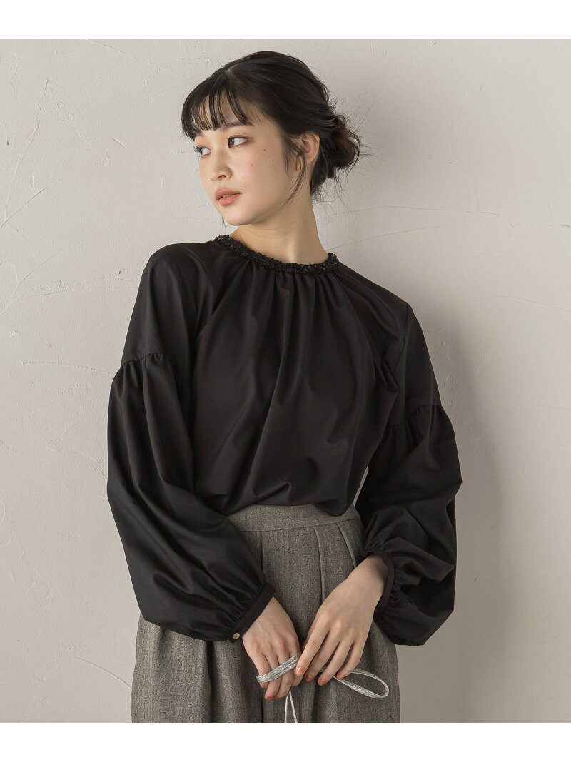 ブレードブラウス≪洗濯機で洗える≫ Droite lautreamont ドロワット・ロートレアモン トップス シャツ・ブラウス ホワイト ブラック【送料無料】[Rakuten Fashion]