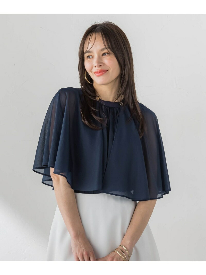 トリコットシフォンカットソー Viaggio Blu ビアッジョブルー トップス カットソー・Tシャツ ブルー ホワイト ベージュ ネイビー