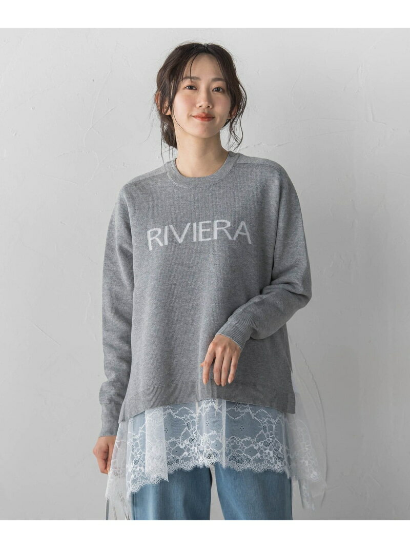Rakuten - 【SALE／30%OFF】ロゴニット Droite lautreamont ドロワット・ロートレアモン トップス ニット ネイビー ピンク【RBA_E】【送料無料】[Rakuten Fashion]
