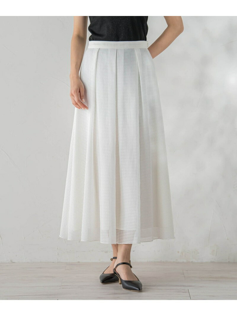 グラフチェックオーガンジースカート Droite lautreamont ドロワット・ロートレアモン スカート その他のスカート ホワイト ブラック【送料無料】[Rakuten Fashion]