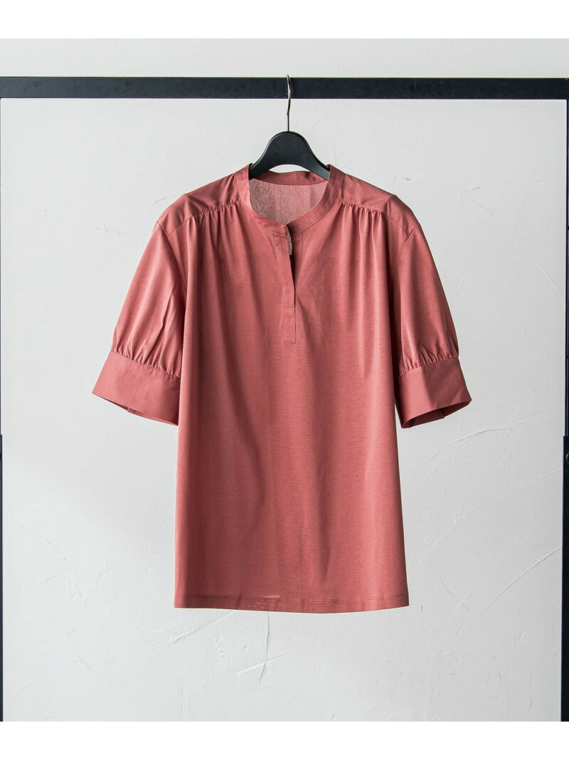 【SALE／50%OFF】ライクアウーヴンカットソー≪接触冷感/洗濯機で洗える≫ LAUTREAMONT ロートレアモン トップス カットソー・Tシャツ カーキグリーン ピンク ブルー ブラック オレンジ グリーン グレー【RBA_E】【送料無料】[Rakuten Fashion]