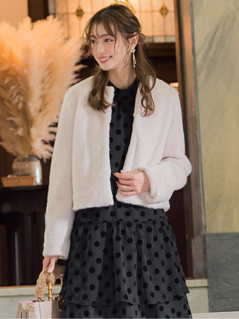 【SALE／10%OFF】エコファーブルゾン QUEENS COURT クイーンズコート コート/ジャケット ブルゾン ベージュ ピンク グレー【RBA_E】【送料無料】[Rakuten Fashion]