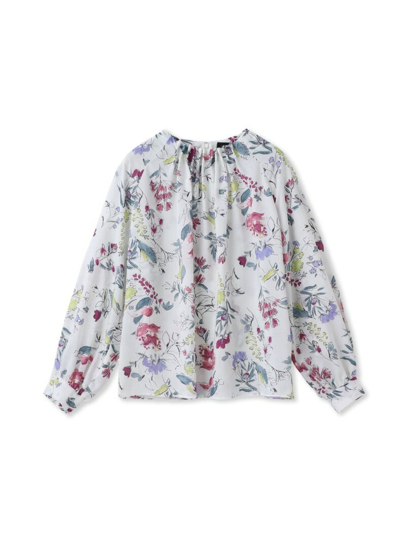 Rakuten - 【SALE／20%OFF】ハンドドローフフラワープリントブラウス≪洗濯機で洗える≫ LAUTREAMONT DE CLASSE ロートレアモン トップス シャツ・ブラウス グレー ピンク【RBA_E】【送料無料】[Rakuten Fashion]