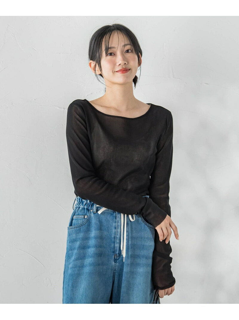 【SALE／10%OFF】コットンサラチュールカットソー Droite lautreamont ドロワット・ロートレアモン トップス カットソー・Tシャツ ピンク ホワイト ブラック【RBA_E】【送料無料】[Rakuten Fashion]