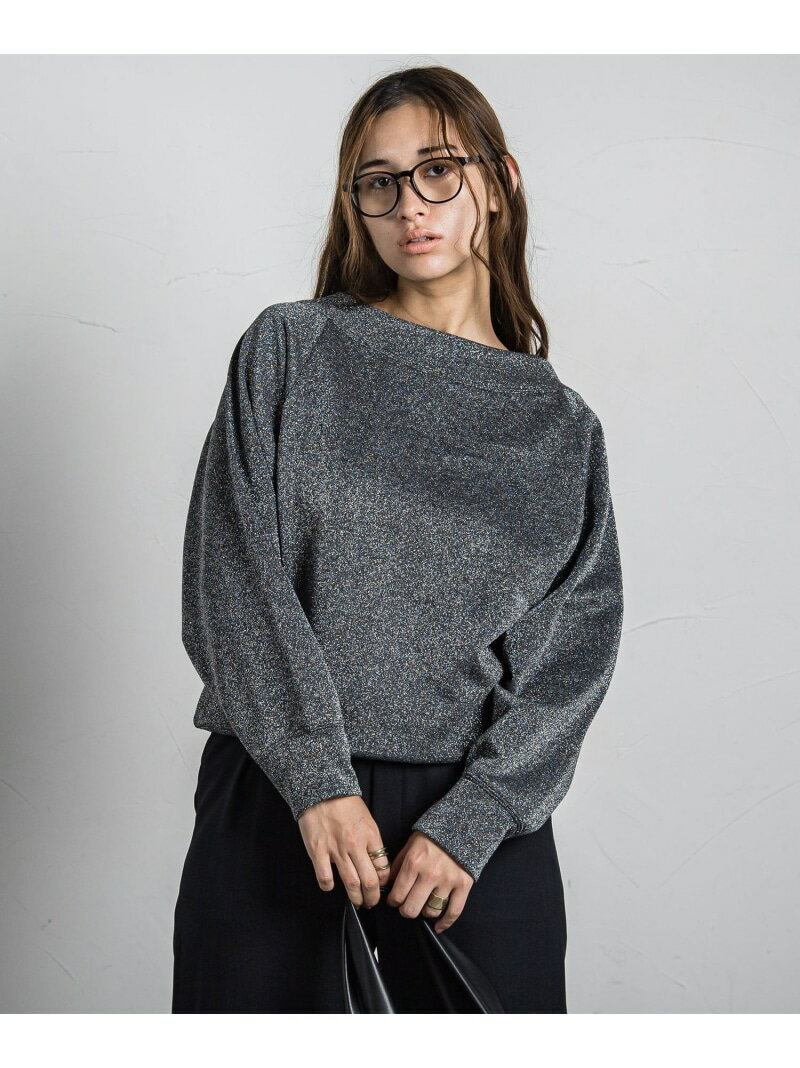【SALE／30%OFF】ラメ裏毛ボートネックプルオーバー≪手洗い可能≫ MAYSON GREY メイソングレイ トップス カットソー・Tシャツ グレー ネイビー【RBA_E】【送料無料】[Rakuten Fashion]
