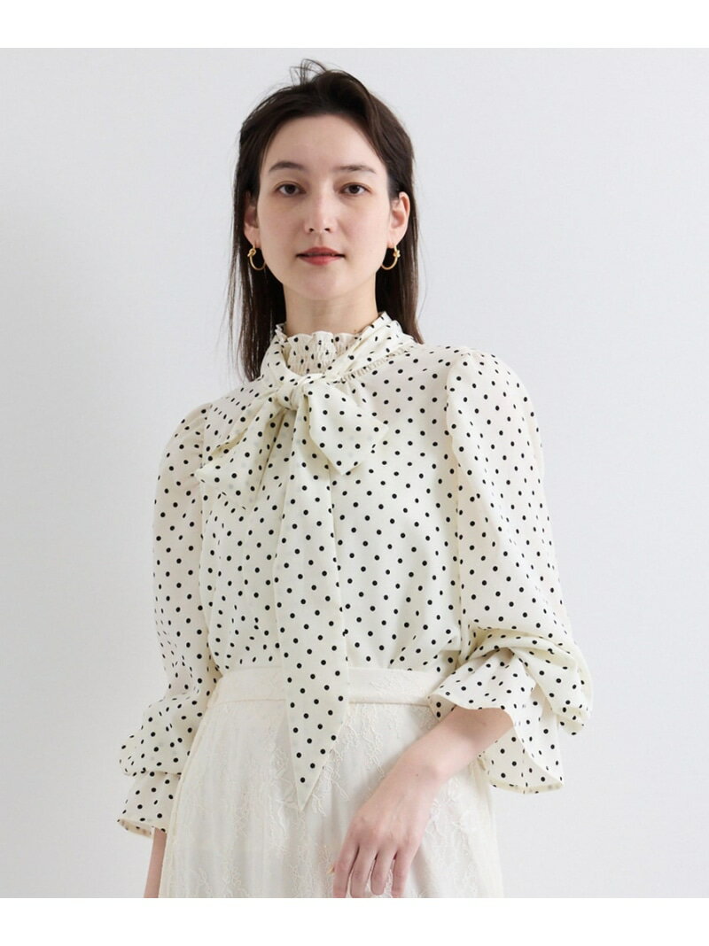 ドットボウリボンフリルネックプルブ...