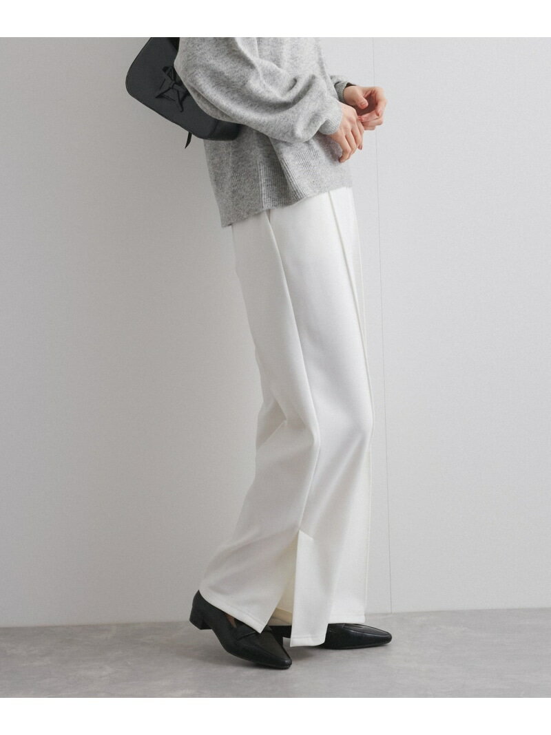 Rakuten - 【SALE／50%OFF】ポンチサイドスリットワイドパンツ≪セットアップ対応/手洗い可能≫ QUEENS COURT クイーンズコート パンツ その他のパンツ ブラック ホワイト グレー【RBA_E】【送料無料】[Rakuten Fashion]