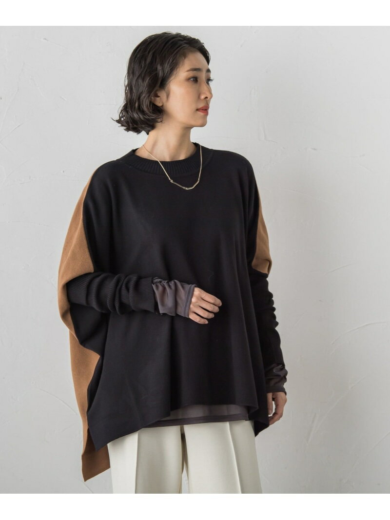 【SALE／5%OFF】【WEB限定】"前後で印象が変わる"ドルマンバイカラーニット la.f... ラ・エフ トップス ニット ブルー ブラック ホワイト【RBA_E】【送料無料】[Rakuten Fashion]