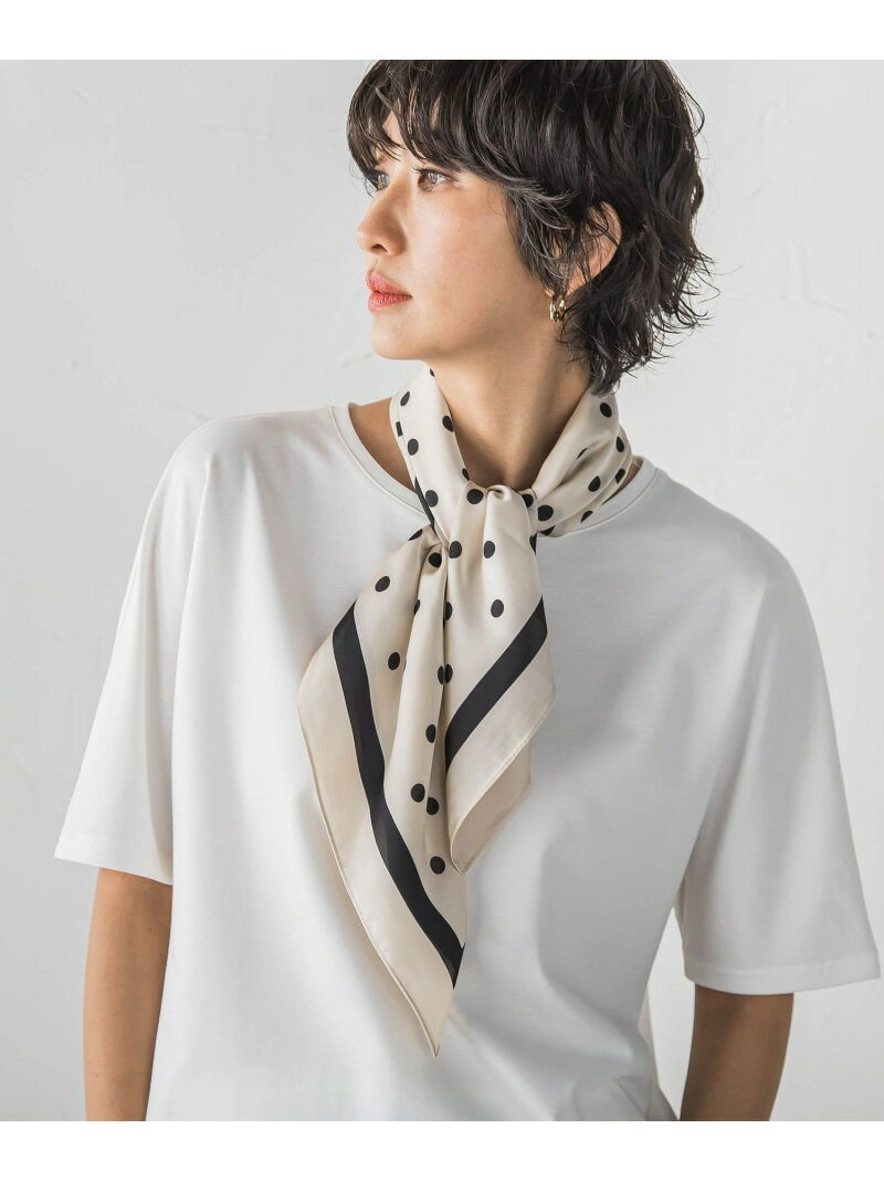 ドットプリントスカーフ la.f... ラ・エフ ファッション雑貨 マフラー・ストール・ネックウォーマー ブラック ホワイト【送料無料】[Rakuten Fashion]