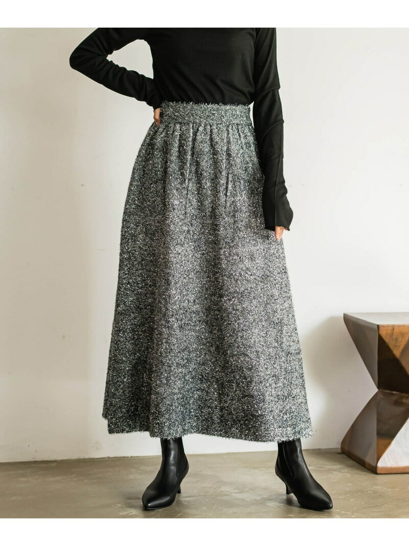 Rakuten - 【SALE／50%OFF】ラメシャギーニットフレアスカート≪手洗い可能≫ MAYSON GREY メイソングレイ スカート その他のスカート ブラック シルバー【RBA_E】【送料無料】[Rakuten Fashion]