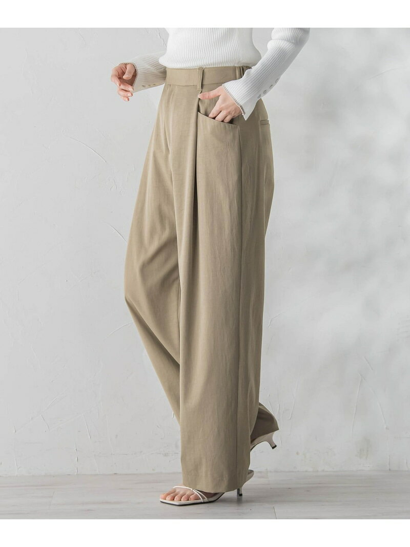 ワイドポケットタックパンツ Droite lautreamont ドロワット・ロートレアモン パンツ その他のパンツ ブラック カーキグリーン【送料無料】[Rakuten Fashion]