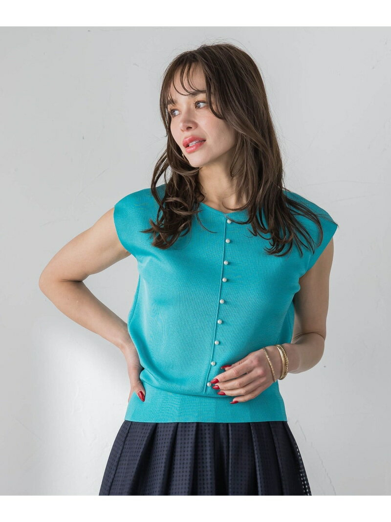 LUCINDA前後2wayパールニット Viaggio Blu ビアッジョブルー トップス ニット ホワイト イエロー ネイビー グリーン ブルー【送料無料】[Rakuten Fashion]