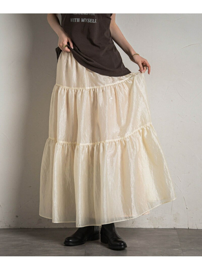 【SALE／50%OFF】シアーシャンブレーティアードスカート≪洗濯機で洗える≫ MAYSON GREY メイソングレイ スカート その他のスカート ピンク ホワイト ブラック【RBA_E】【送料無料】[Rakuten Fashion]