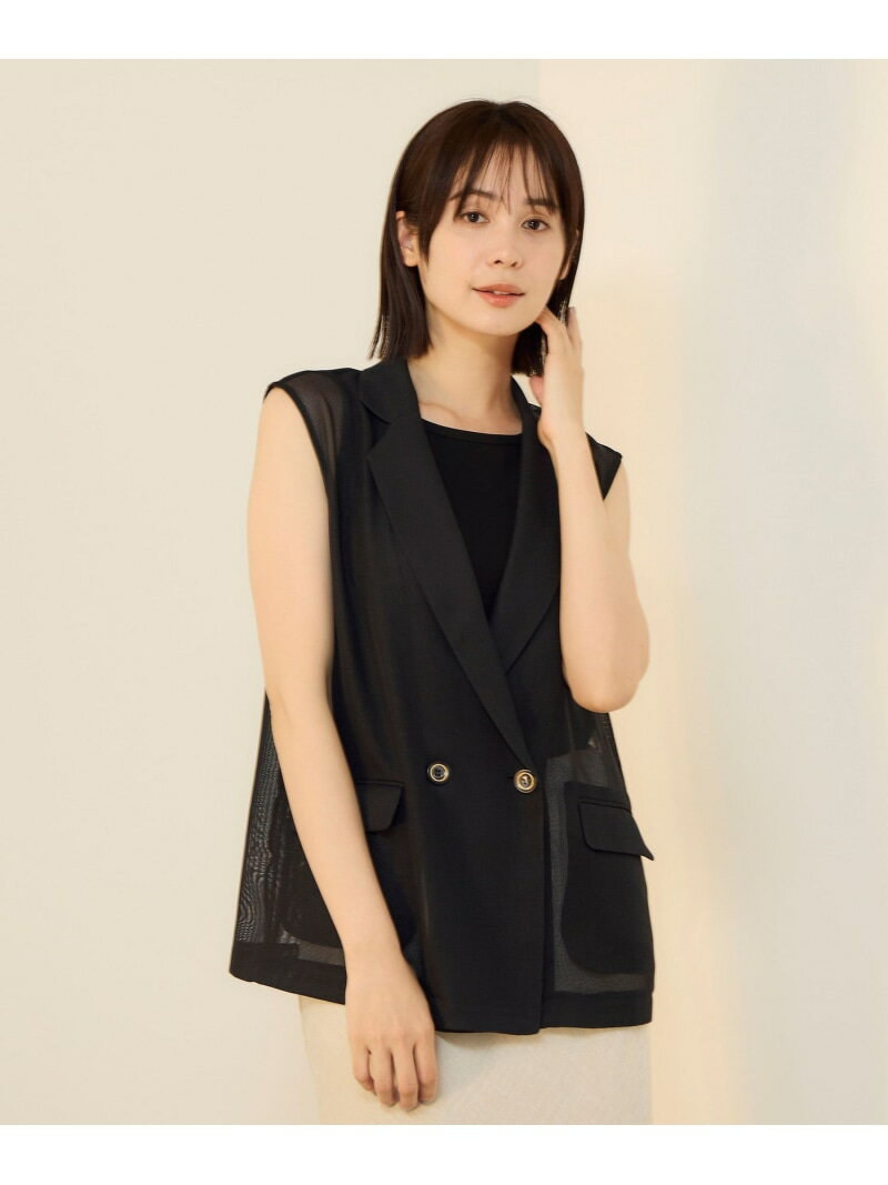 グリッティメッシュダブルベスト ketty ケティ ジャケット・アウター ダウンジャケット・ダウンベスト ネイビー ホワイト ベージュ ブラック【送料無料】[Rakuten Fashion]