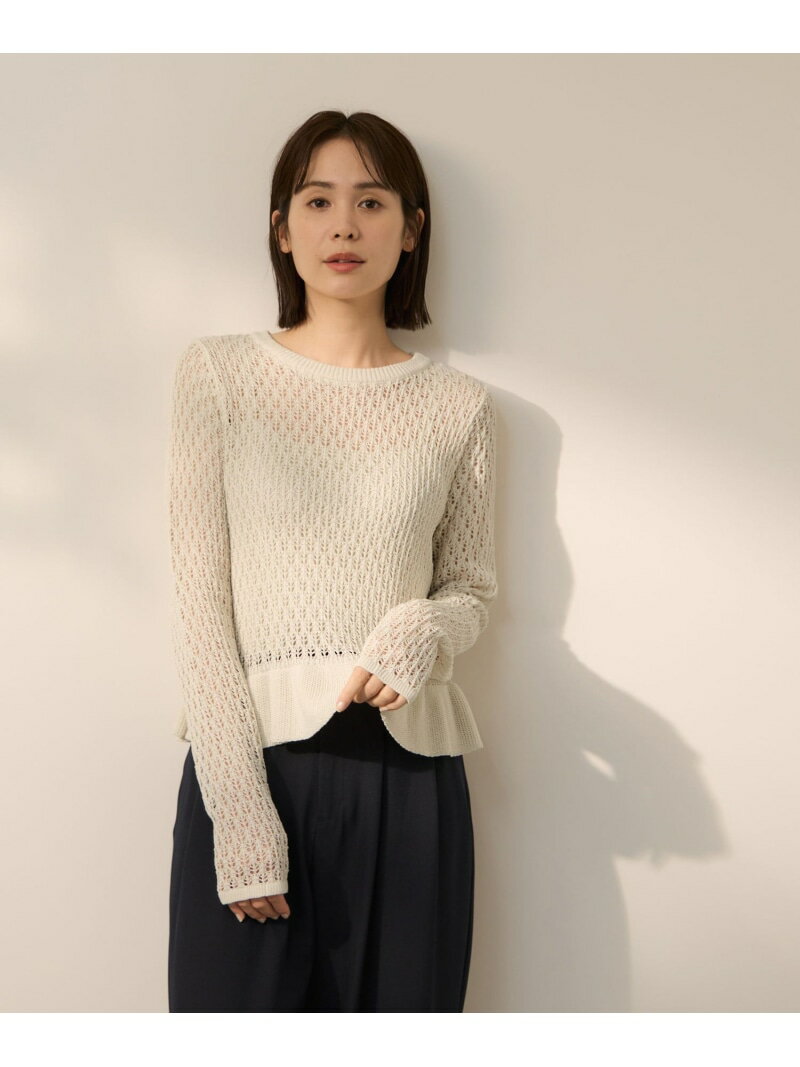 リネンフィールフリルヘムニットプルオーバー ketty ケティ トップス ニット ホワイト ブラック ...