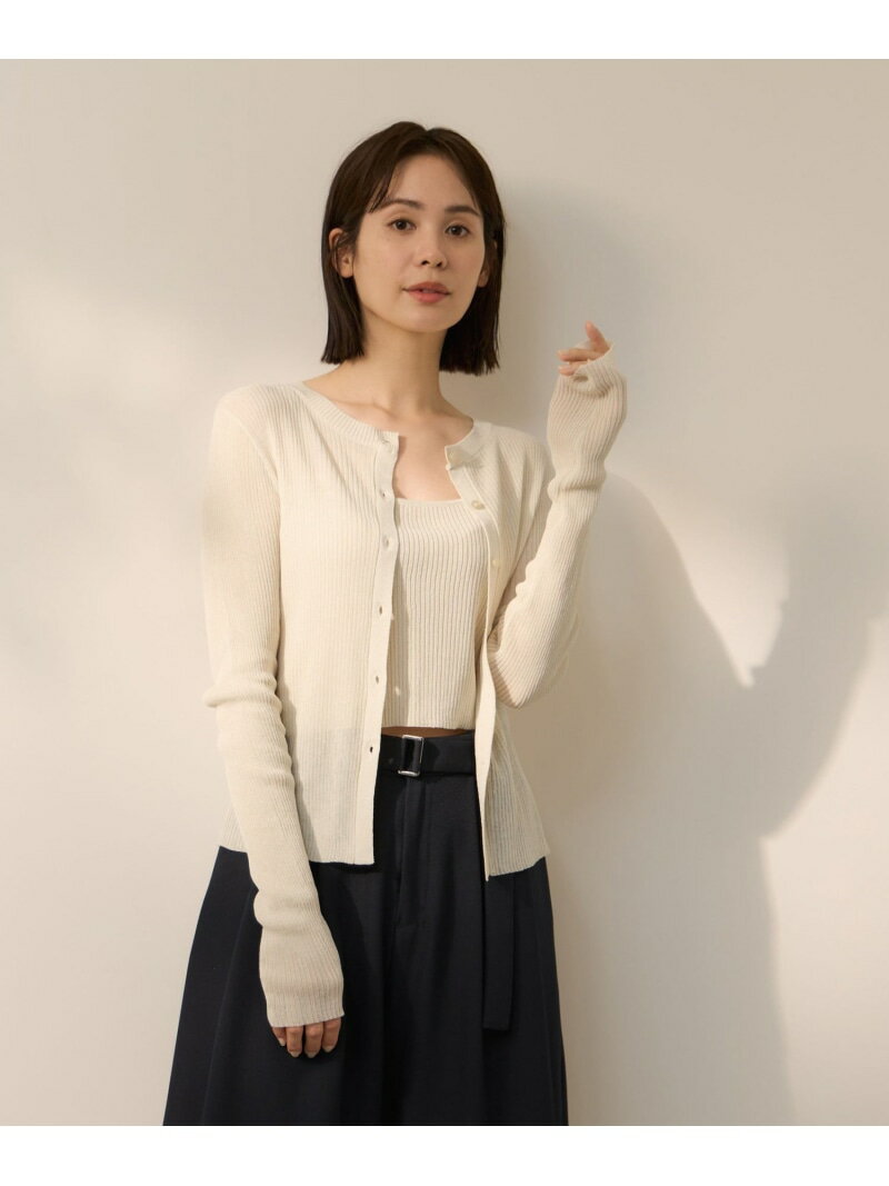Rakuten - リネンフィールカーディガンキャミセット ketty ケティ トップス カーディガン ブラック ホワイト【送料無料】[Rakuten Fashion]