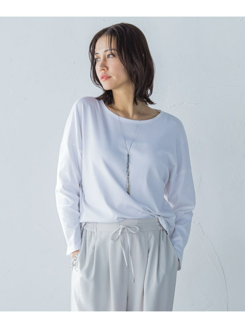 ベーシックロングスリーブT≪接触冷感/洗濯機で洗える≫ LAUTREAMONT ロートレアモン トップス カットソー・Tシャツ ホワイト ブラック