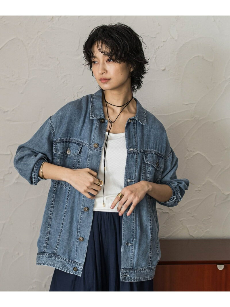 ゆれるデニムジャケット MAYSON GREY メイソングレイ ジャケット・アウター テーラードジャケット・ブレザー ホワイト ネイビー【送料無料】[Rakuten Fashion]