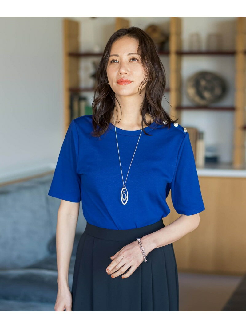 Rakuten - ショルダーボタンカットソー LAUTREAMONT ロートレアモン トップス カットソー・Tシャツ ブラック ブルー【送料無料】[Rakuten Fashion]