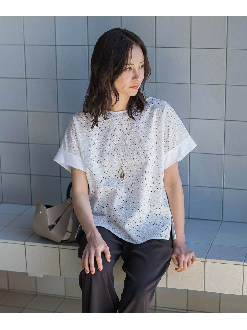 Rakuten - レースコンビカットソー LAUTREAMONT ロートレアモン トップス カットソー・Tシャツ ブラック ホワイト【送料無料】[Rakuten Fashion]