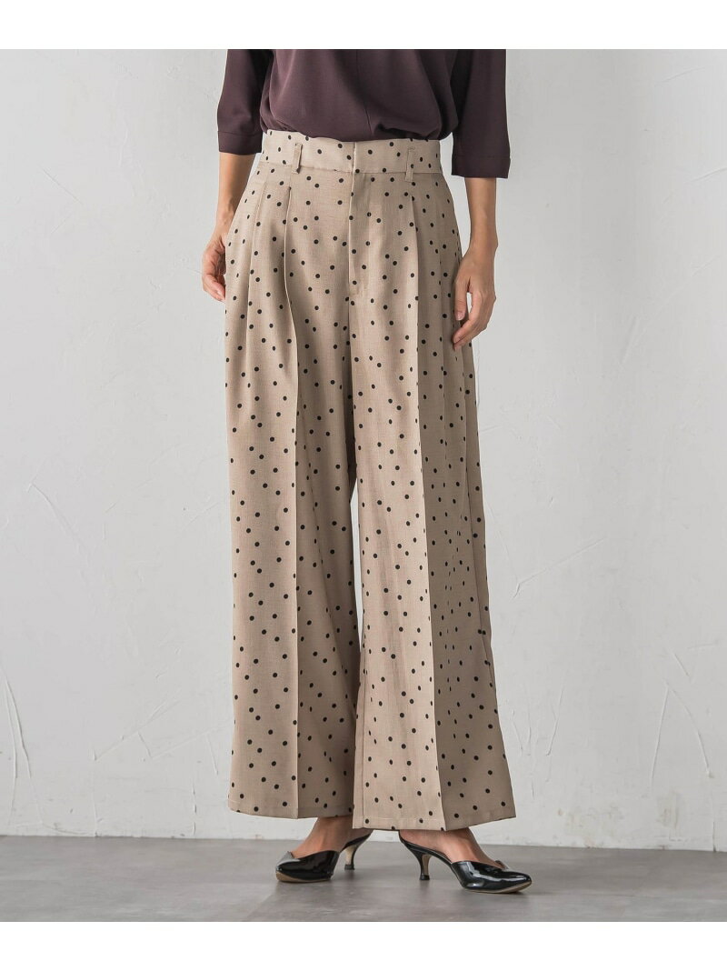 リネンライクスラブドットパンツ la.f... ラ・エフ パンツ その他のパンツ ベージュ【送料無料】[Rakuten Fashion]