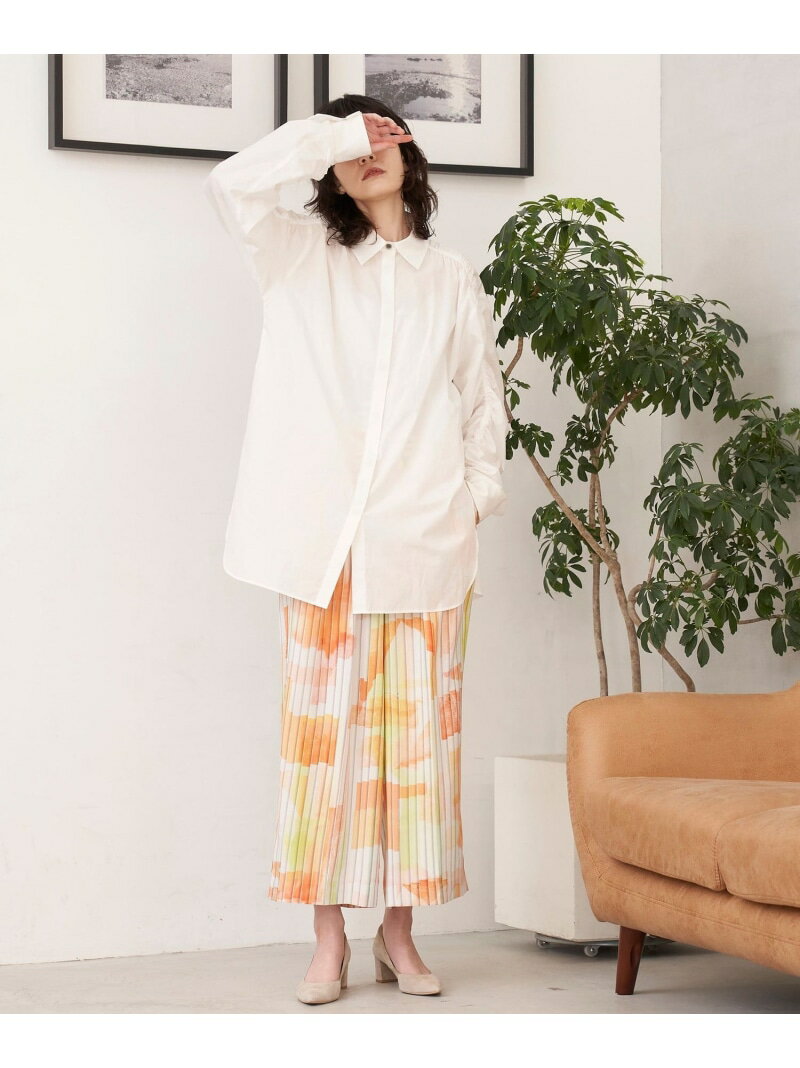 【SALE／70%OFF】ルミナスプリーツプリントパンツ≪洗濯機で洗える≫ la.f... ラ・エフ パンツ その他のパンツ ホワイト オレンジ【RBA_E】【送料無料】[Rakuten Fashion]