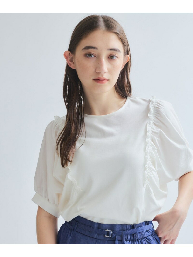 【SALE／50%OFF】スムースギャザースリーブカットトップス≪洗濯機で洗える≫ ketty ケティ トップス カットソー・Tシャツ ホワイト ブラック【RBA_E】[Rakuten Fashion]