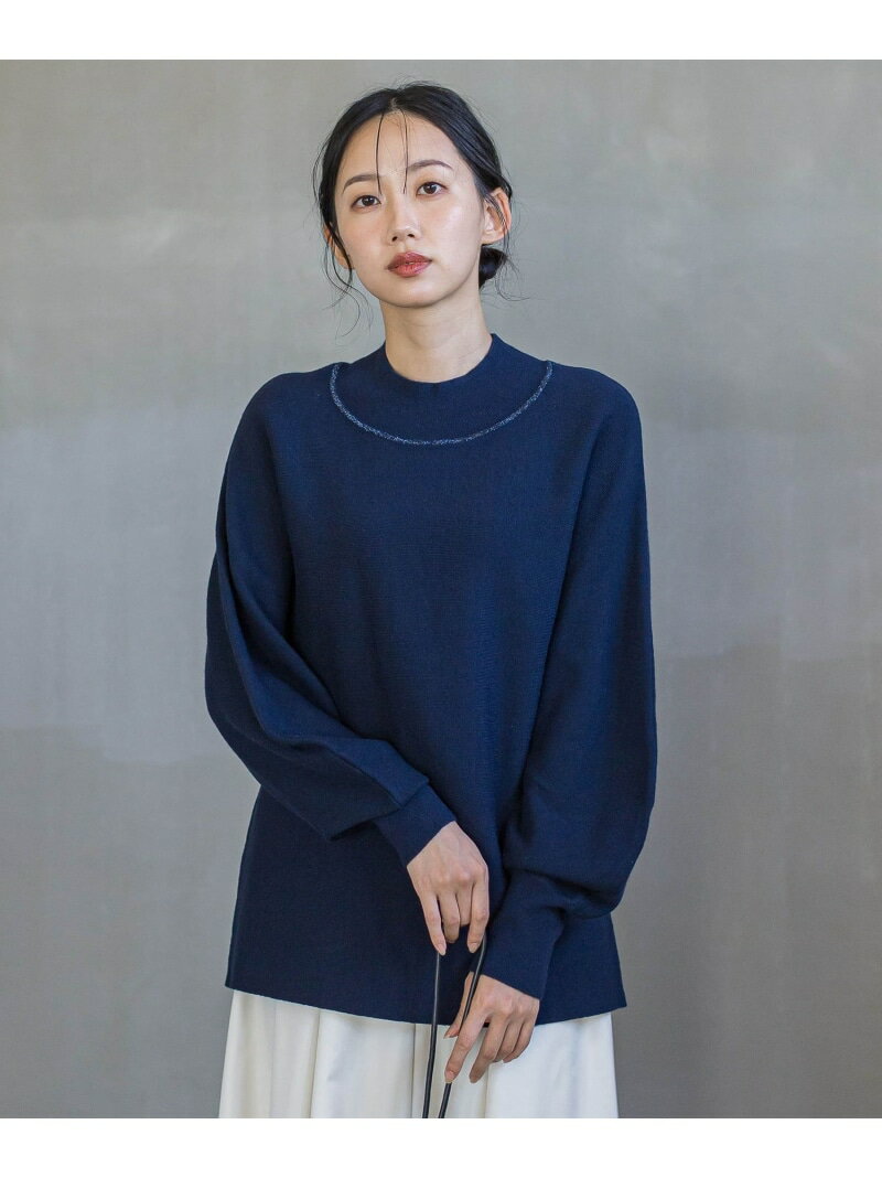 ウォッシャブルバナナスリーブニット≪手洗い可能≫ Droite lautreamont ドロワット・ロートレアモン トップス ニット ネイビー ホワイト グレー レッド