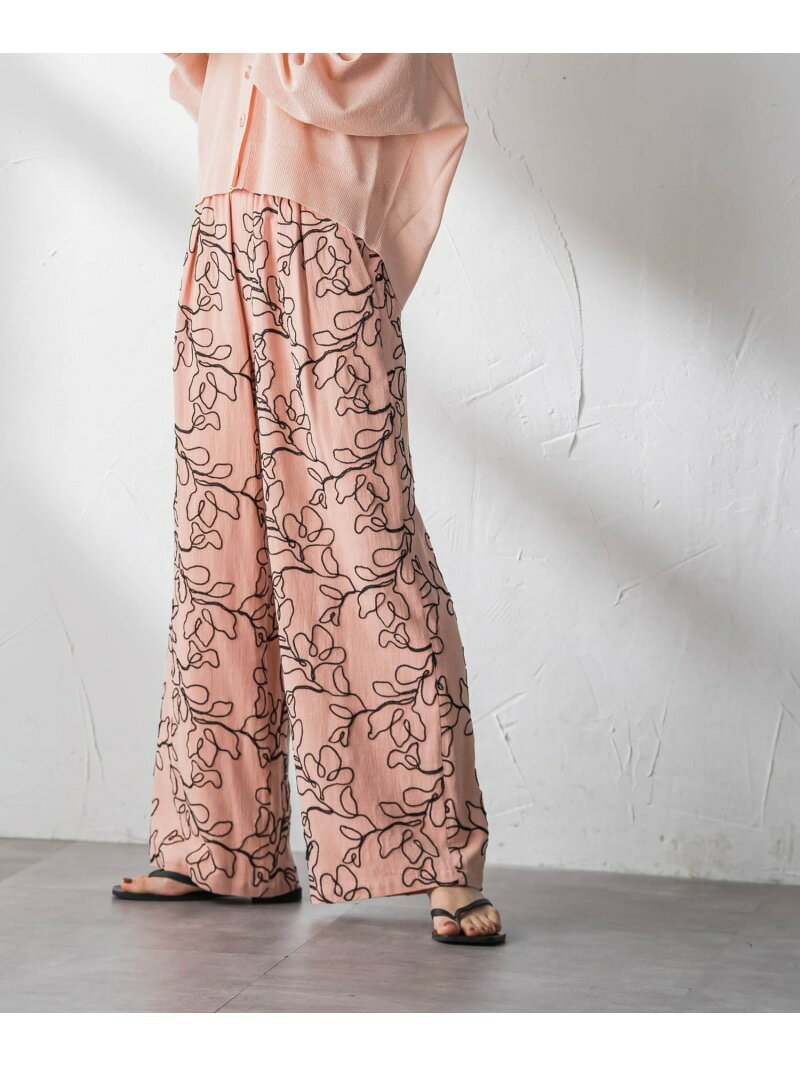 ボタニカル刺繍イージーワイドパンツ MAYSON GREY メイソングレイ パンツ その他のパンツ ベージュ オレンジ【送料無料】[Rakuten Fashion]